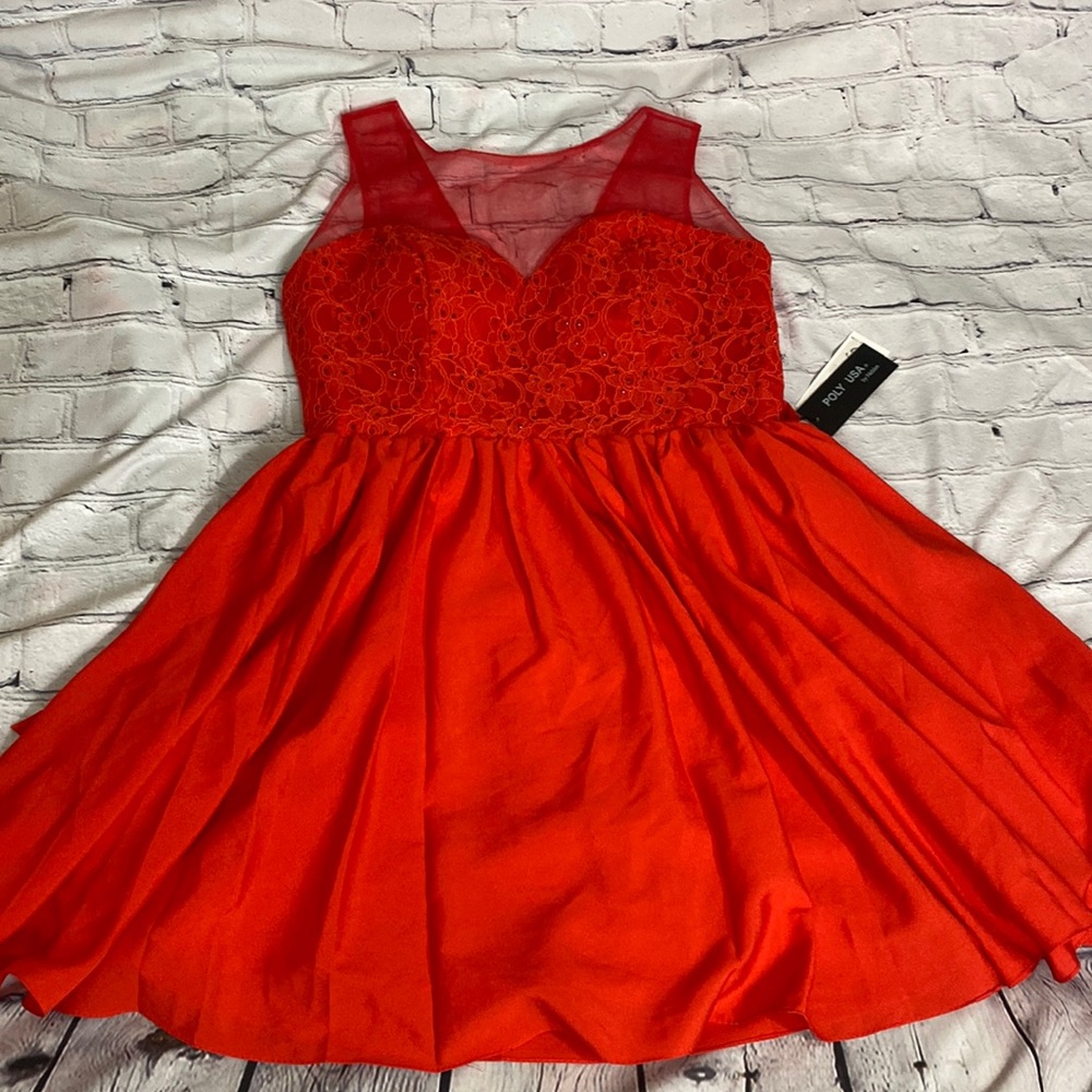 Simply Dresses Red Hand Beaded Cocktail Dress XL